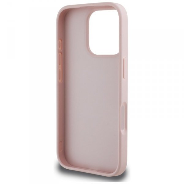 Guess Grained Big 4G Logo Small Classic Logo - Etui do iPhone 16 Pro Max (różowy)