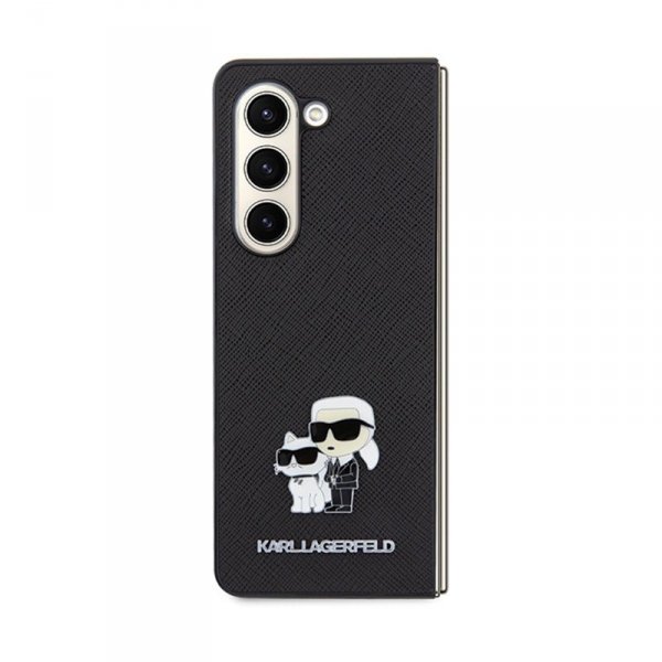 Karl Lagerfeld NFT Saffiano Karl & Choupette Pin - Etui Samsung Galaxy Z Fold 5 (czarny)
