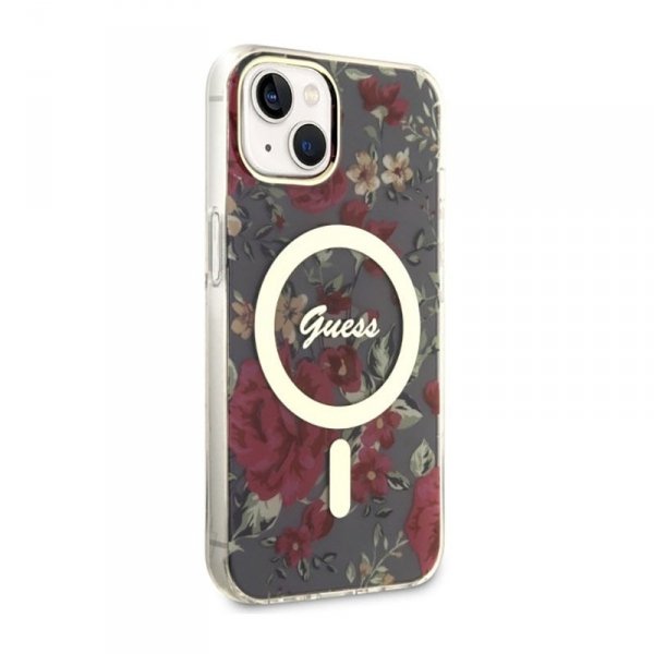 Guess Flower MagSafe - Etui iPhone 14 Plus (Zielony)