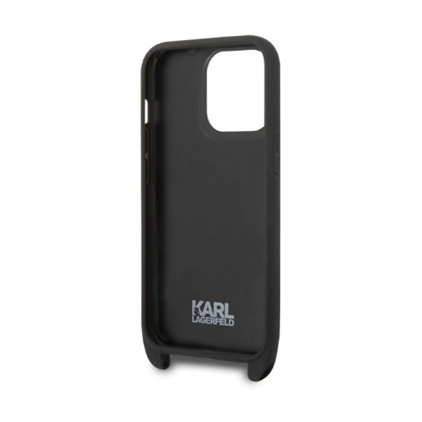 Karl Lagerfeld Monogram Plaque Logo Strap - Etui iPhone 14 Pro (czarny)