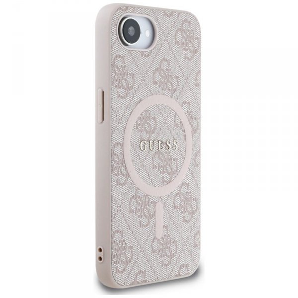 Guess 4G Ring Classic Logo MagSafe - Etui do iPhone 16e (różowy)