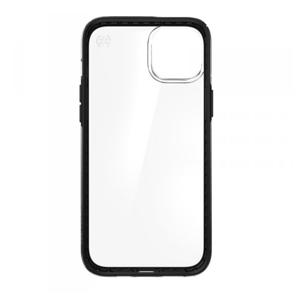 Speck Presidio Perfect-Clear with Impact Geometry - Etui iPhone 15 Plus / 14 Plus z powłoką MICROBAN (Clear / Black)