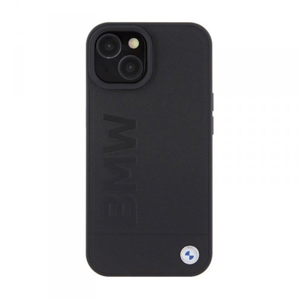 BMW Leather Hot Stamp - Etui iPhone 15 Plus (czarny)