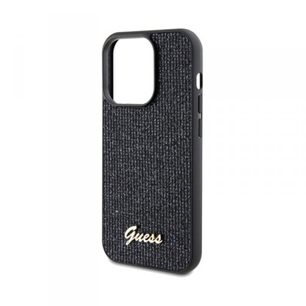 Guess Disco Metal Script - Etui iPhone 14 Pro (czarny)