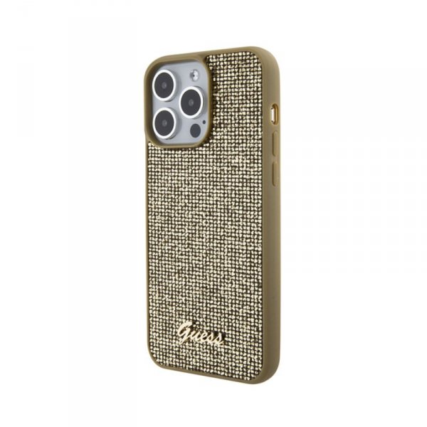 Guess Disco Metal Script - Etui iPhone 15 Pro Max (złoty)