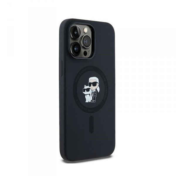 Karl Lagerfeld Silicone Karl & Choupette MagSafe - Etui iPhone 14 Pro (czarny)