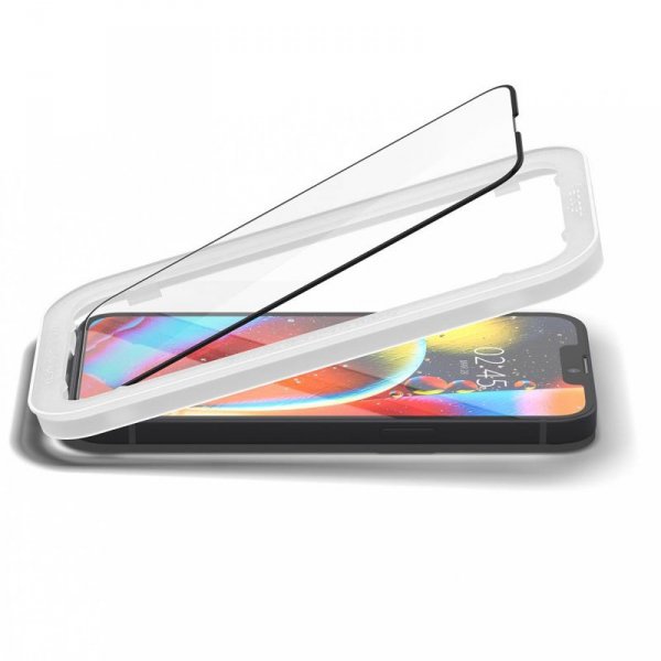 Spigen Alm Glass FC 2-Pack - Szkło hartowane do iPhone 16e / iPhone 14 / iPhone 13 / iPhone 13 Pro 2 szt (Czarna ramka)