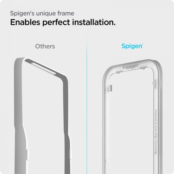 Spigen Alm Glass FC 2-Pack - Szkło hartowane do iPhone 16e / iPhone 14 / iPhone 13 / iPhone 13 Pro 2 szt (Czarna ramka)