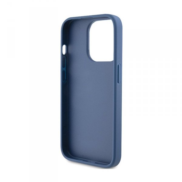 Guess 4G Bottom Stripe Metal Logo Collection - Etui iPhone 15 Pro Max (niebieski)