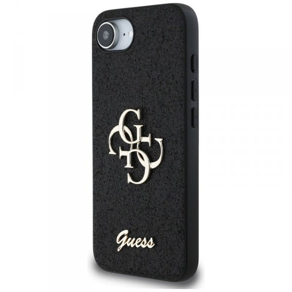 Guess Fixed Glitter Big 4G - Etui do iPhone 16e (czarny)