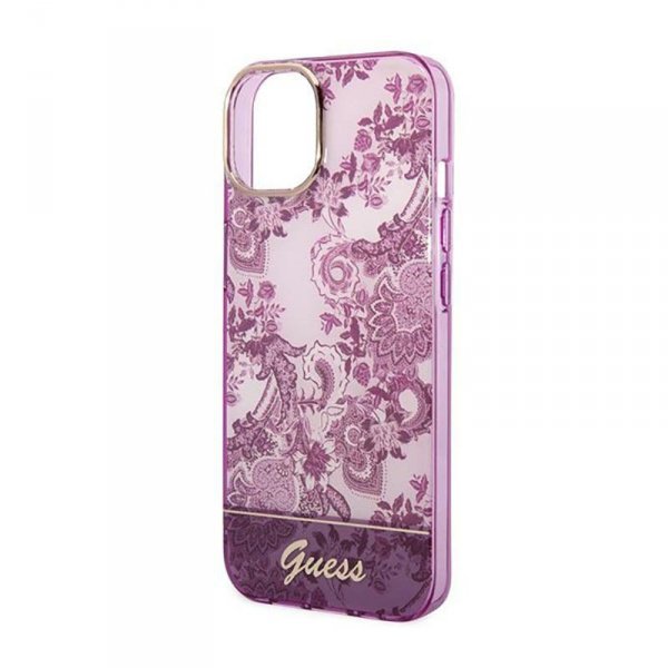 Guess Porcelain Collection - Etui iPhone 14 Plus (fuksja)