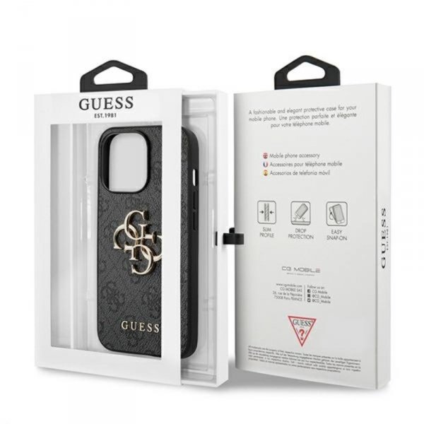 Guess 4G Big Metal Logo - Etui iPhone 13 Pro (szary)