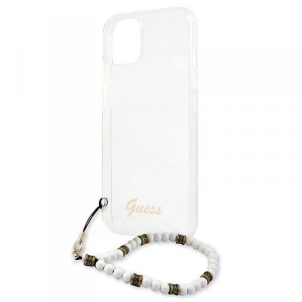 Guess White Pearl Strap - Etui iPhone 15 / 14 / 13 (przezroczysty)