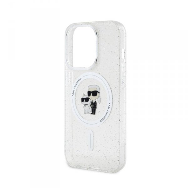 Karl Lagerfeld Karl & Choupette Glitter Magsafe - Etui iPhone 15 Pro (przezroczysty)