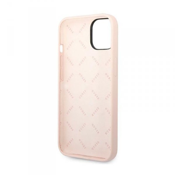 Guess Silicone Triangle Logo - Etui iPhone 14 (różowy)