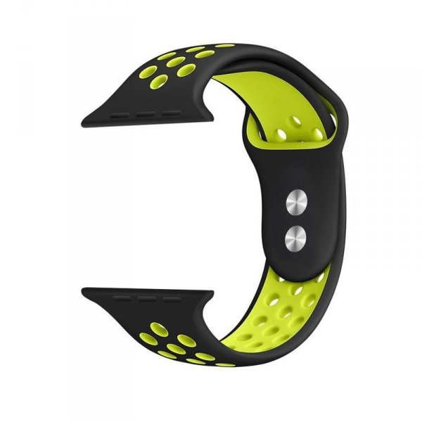 Crong Duo Sport - Pasek do Apple Watch 38/40/41/42 mm (czarny/limonkowy)