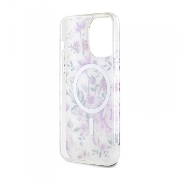 Guess Flower MagSafe - Etui iPhone 14 Pro (Przezroczysty)