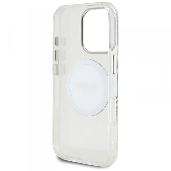 Guess IML Metal Colored Circle Classic Logo MagSafe - Etui do iPhone 16 Pro (biały)