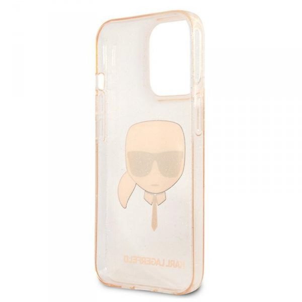 Karl Lagerfeld Karl’s Head Glitter - Etui iPhone 13 Pro (złoty)