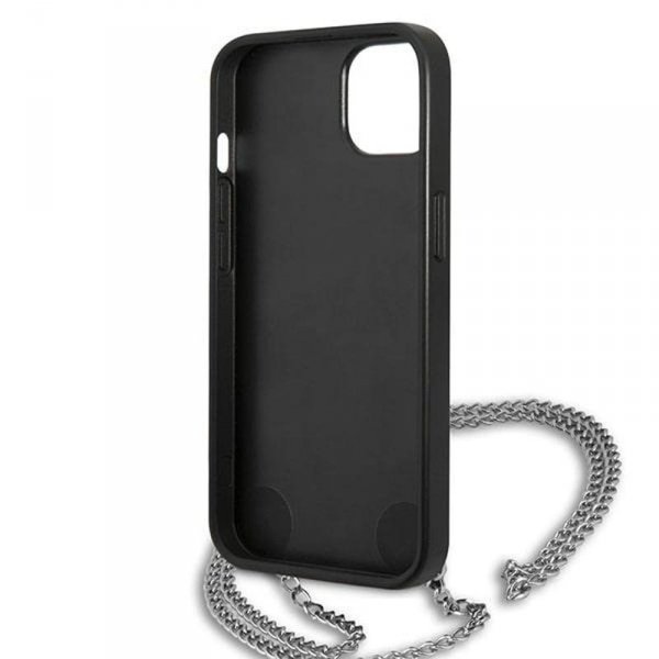 Karl Lagerfeld Leather Textured and Chain - Etui iPhone 13 mini (czarny)
