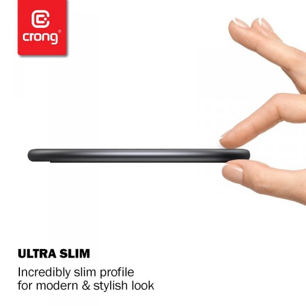Crong PowerSpot Fast Wireless Charger – Aluminiowa ładowarka bezprzewodowa Qi 15W USB-C z powłoką ze szkła hartowanego (Silver W