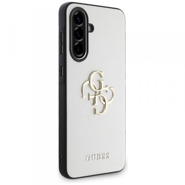 Guess Grained Big 4G Logo Small Classic Logo - Etui do Samsung Galaxy A56 5G (beżowy)