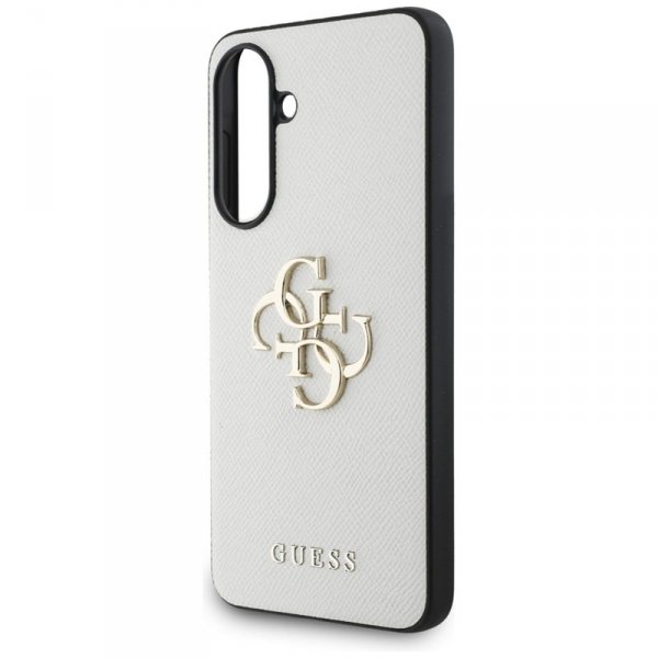 Guess Grained Big 4G Logo Small Classic Logo - Etui do Samsung Galaxy A56 5G (beżowy)