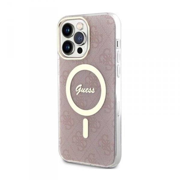 Guess 4G MagSafe - Etui iPhone 14 Pro Max (Różowy)