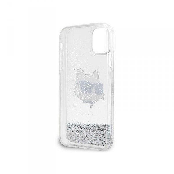Karl Lagerfeld Liquid Glitter NFT Choupette Head - Etui iPhone 11 (srebrny)