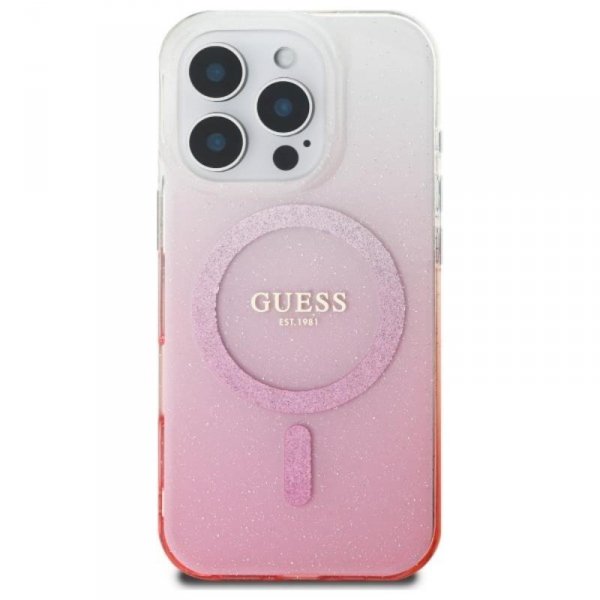 Guess IML Glitter Gradient MagSafe - Etui iPhone 16 Pro Max (różowy)