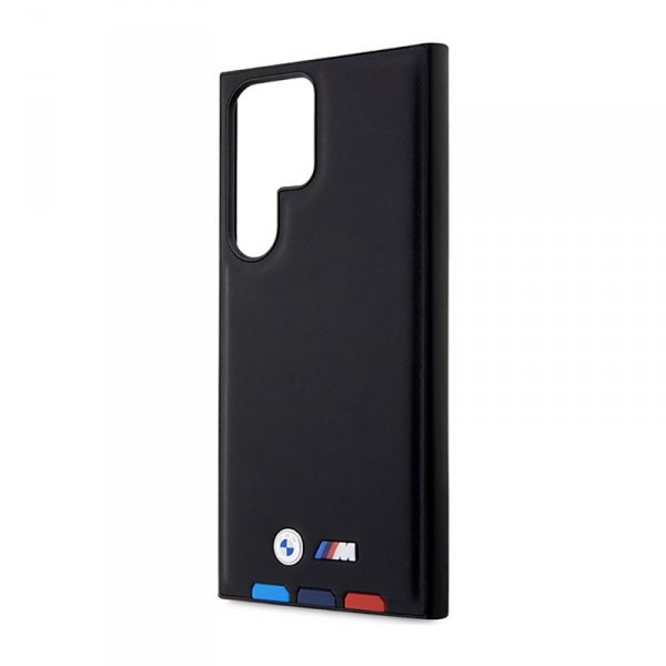 BMW Leather Hot Stamp Tricolor - Etui Samsung Galaxy S23 Ultra (czarny)