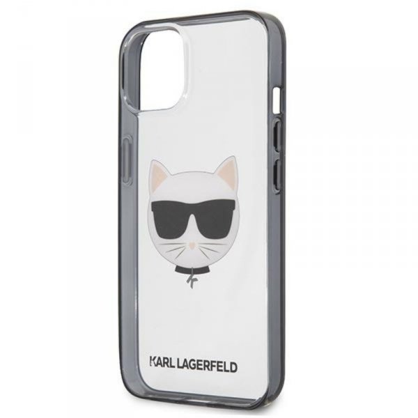 Karl Lagerfeld Choupette Head - Etui iPhone 13 mini (przezroczysty / czarna ramka)