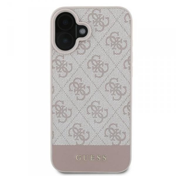 Guess 4G Bottom Stripe - Etui iPhone 16 Plus (różowy)
