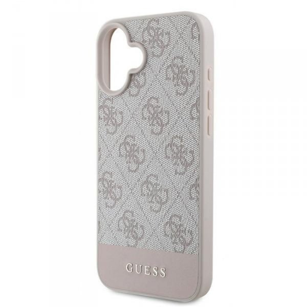 Guess 4G Bottom Stripe - Etui iPhone 16 Plus (różowy)
