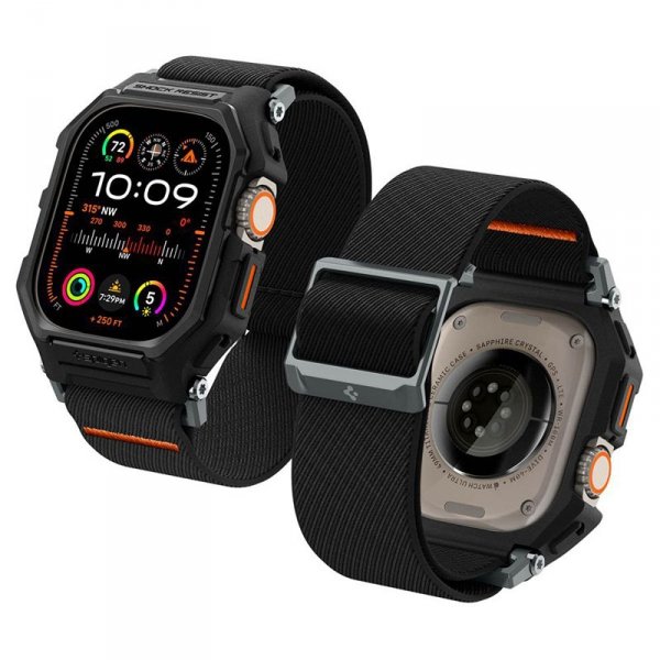 Spigen Lite Fit &quot;Pro&quot; - Etui z paskiem do Apple Watch Ultra 1/2 49 mm (Matte Black)