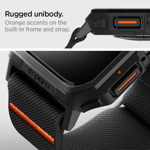 Spigen Lite Fit &quot;Pro&quot; - Etui z paskiem do Apple Watch 4/5/6/7/8/9/SE 44/45 mm (Matte Black)