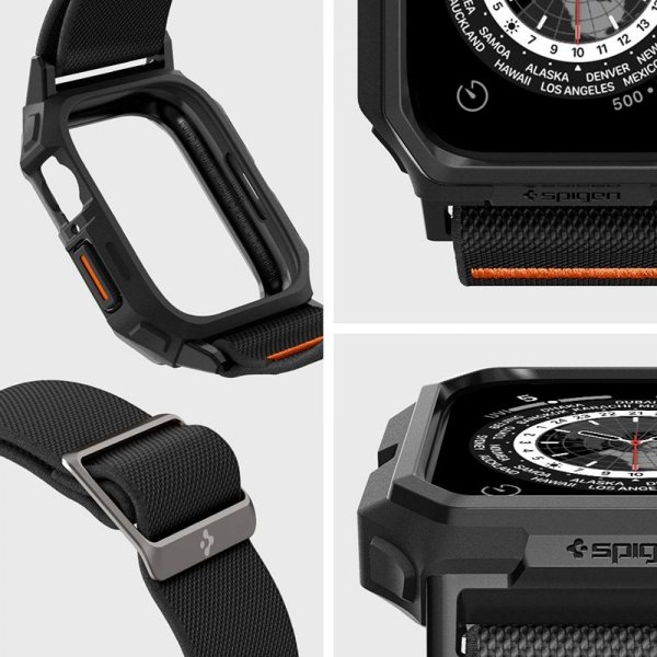 Spigen Lite Fit &quot;Pro&quot; - Etui z paskiem do Apple Watch 4/5/6/7/8/9/SE 44/45 mm (Matte Black)