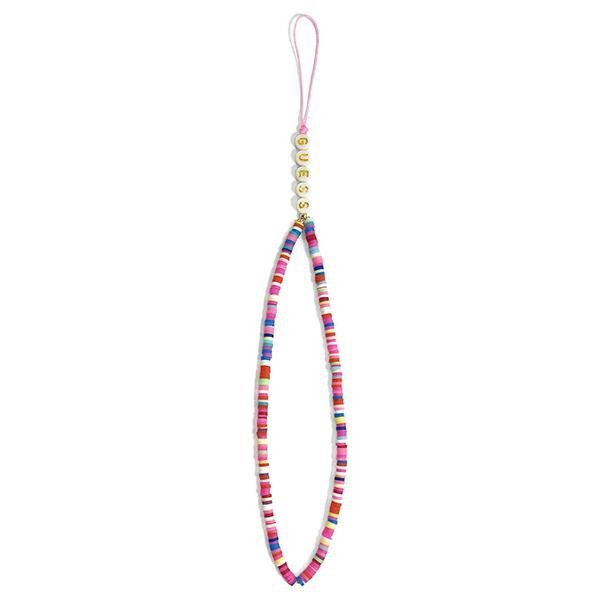 Guess Phone Strap Beads Heishi - Zawieszka do telefonu 25 cm (Multicolor Pink)