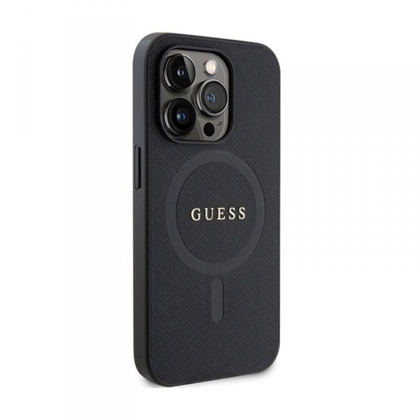 Guess Saffiano MagSafe - Etui iPhone 14 Pro Max (czarny)