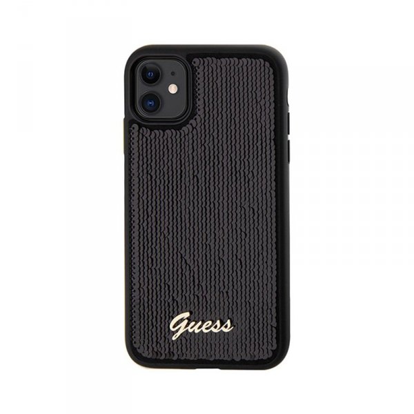 Guess Sequin Script Metal - Etui iPhone 11 (czarny)