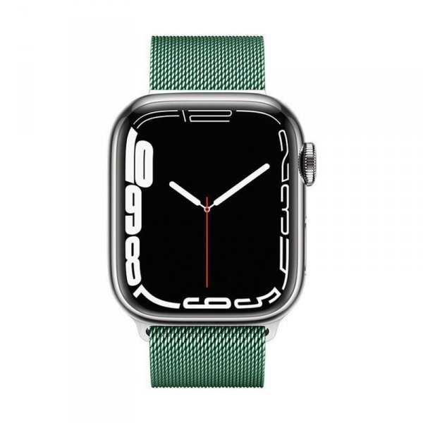 Crong Milano Steel – Pasek ze stali nierdzewnej do Apple Watch 44/45/46/49 mm (zielony)
