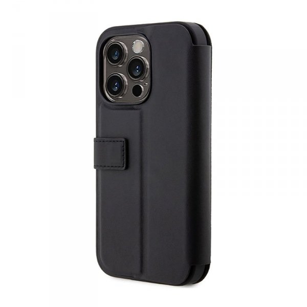 BMW Booktype Leather Textured & Stripe - Etui iPhone 14 Pro (czarny)