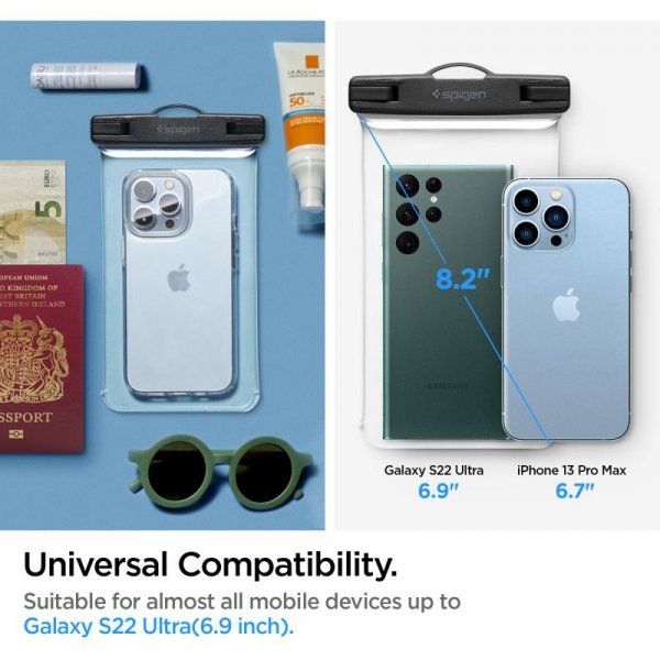 Spigen A601 Universal Waterproof Case - Etui do smartfonów do 6.9&quot; (Przezoczysty)
