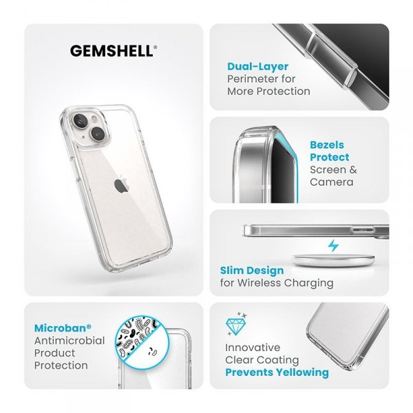 Speck Gemshell - Etui iPhone 16e / iPhone 15 / iPhone 14 / iPhone 13 (Clear)