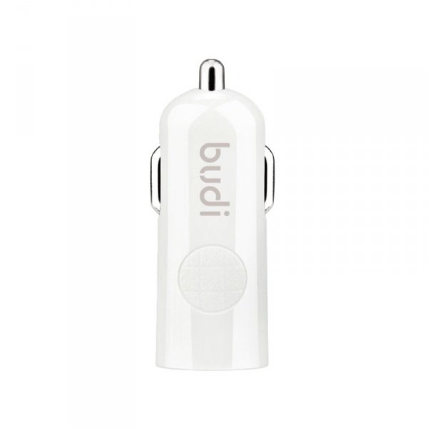 Budi - Ładowarka samochodowa USB + kabel Lightning (Biały)