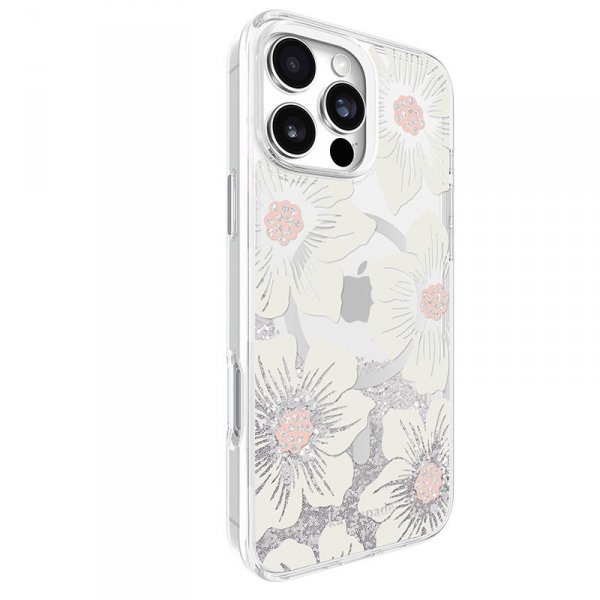 Kate Spade New York Liquid Glitter MagSafe - Etui iPhone 16 Pro Max (Hollyhock Floral)