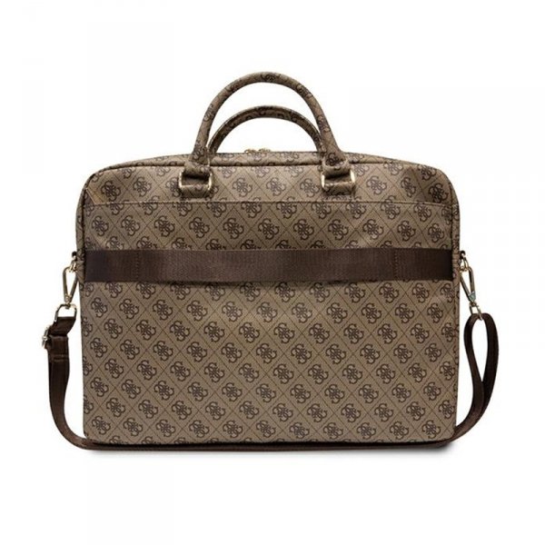 Guess 4G Printed Stripes Computer Bag - Torba na notebooka 16” (Brązowy)