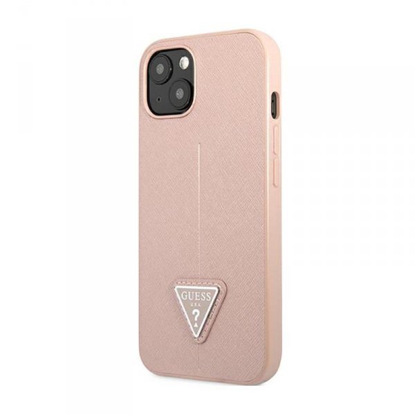 Guess Saffiano Triangle Logo Case – Etui iPhone 14 (różowy)