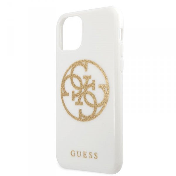 Guess Circle Glitter 4G - Etui iPhone 11 Pro Max (biały)