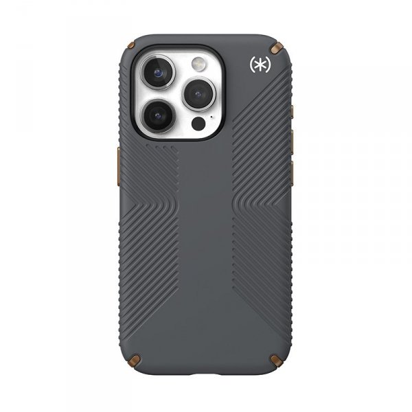Speck Presidio2 Grip - Etui iPhone 15 Pro (Charcoal Grey / Cool Bronze / White)